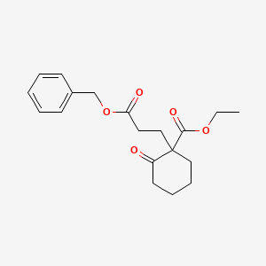 molecular formula C19H24O5 B14007799 Cyclohexanepropanoicacid, 1-(ethoxycarbonyl)-2-oxo-, phenylmethyl ester CAS No. 17033-58-8
