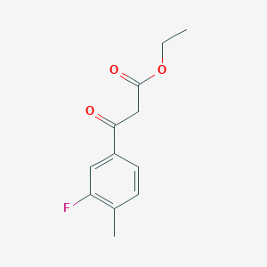molecular formula C12H13FO3 B1400798 ethyl 3-(3-fluoro-4-methylphenyl)-3-oxopropanoate CAS No. 1250249-33-2