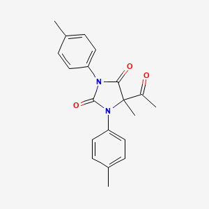 molecular formula C20H20N2O3 B14008020 5-Acetyl-5-methyl-1,3-bis(4-methylphenyl)imidazolidine-2,4-dione CAS No. 21631-66-3