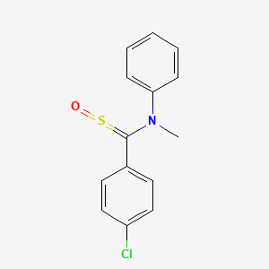 molecular formula C14H12ClNOS B14008070 N-[(4-Chlorophenyl)(oxo-lambda~4~-sulfanylidene)methyl]-N-methylaniline CAS No. 61821-29-2
