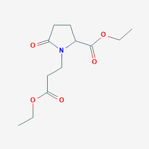 molecular formula C12H19NO5 B14008162 Ethyl 1-(3-ethoxy-3-oxopropyl)-5-oxopyrrolidine-2-carboxylate CAS No. 5447-61-0