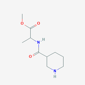 molecular formula C10H18N2O3 B1400817 Methyl 2-(piperidine-3-carbonylamino)propanoate CAS No. 135612-54-3