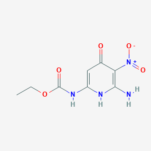 molecular formula C8H10N4O5 B14008257 ethyl N-(6-amino-5-nitro-4-oxo-1H-pyridin-2-yl)carbamate CAS No. 60282-68-0