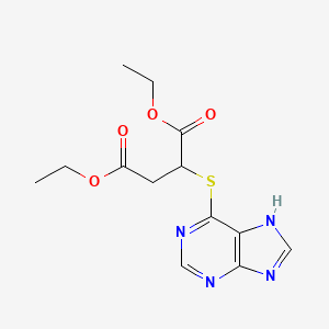 molecular formula C13H16N4O4S B14008314 Diethyl 2-(7H-purin-6-ylsulfanyl)butanedioate CAS No. 91141-73-0
