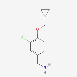 molecular formula C11H14ClNO B1400833 3-Chloro-4-cyclopropylmethoxy-benzylamine CAS No. 1248810-05-0