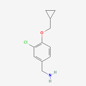 molecular formula C11H14ClNO B1400833 3-Chloro-4-cyclopropylmethoxybenzylamine CAS No. 1248810-05-0