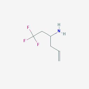 molecular formula C6H10F3N B1400834 1,1,1-Trifluorohex-5-en-3-amine CAS No. 1251257-77-8