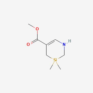 molecular formula C8H15NO2Si B14008382 Methyl 3,3-dimethyl-1,2,3,4-tetrahydro-1,3-azasiline-5-carboxylate 
