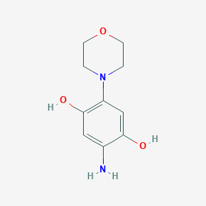 molecular formula C10H14N2O3 B14008461 1,4-Benzenediol, 2-amino-5-(4-morpholinyl)- CAS No. 159661-42-4