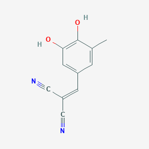 molecular formula C11H8N2O2 B140085 2-(3,4-Dihydroxy-5-methylbenzylidene)malononitrile CAS No. 150900-42-8