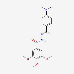 molecular formula C19H23N3O4 B14008503 N-[(4-Dimethylaminophenyl)methylideneamino]-3,4,5-trimethoxy-benzamide CAS No. 39229-61-3