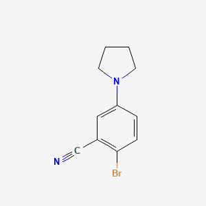 molecular formula C11H11BrN2 B1400873 2-Bromo-5-(pyrrolidin-1-yl)benzonitrile CAS No. 1269407-95-5