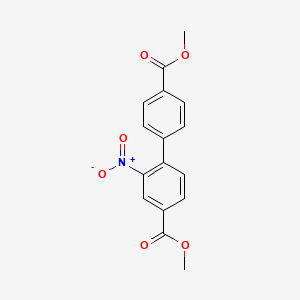 molecular formula C16H13NO6 B14008759 Dimethyl 2-nitrobiphenyl-4,4'-dicarboxylate 