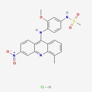 molecular formula C22H21ClN4O5S B14008771 Methanesulfonamide, N-[3-methoxy-4-[(5-methyl-3-nitro-9-acridinyl)amino]phenyl]-, monohydrochloride CAS No. 59987-97-2