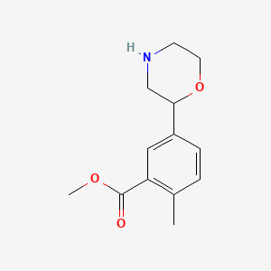 molecular formula C13H17NO3 B14008958 Methyl 2-methyl-5-morpholin-2-yl-benzoate 