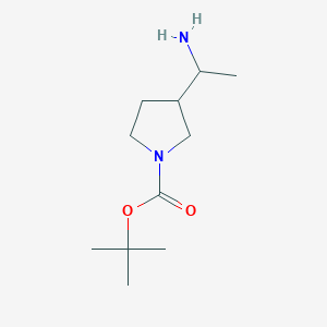 molecular formula C11H22N2O2 B1400901 1-Boc-3-(1-aminoethyl)pyrrolidine CAS No. 1367954-38-8