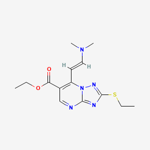 molecular formula C14H19N5O2S B1400911 ethyl 7-[(E)-2-(dimethylamino)vinyl]-2-(ethylthio)[1,2,4]triazolo[1,5-a]pyrimidine-6-carboxylate CAS No. 1374510-81-2