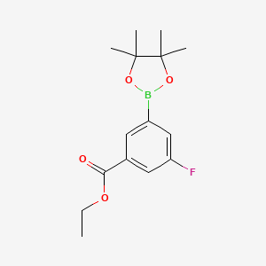 molecular formula C15H20BFO4 B14009156 Ethyl 3-fluoro-5-(4,4,5,5-tetramethyl-1,3,2-dioxaborolan-2-yl)benzoate 