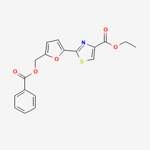 molecular formula C18H15NO5S B14009164 Ethyl 2-[5-(benzoyloxymethyl)furan-2-yl]-1,3-thiazole-4-carboxylate CAS No. 60084-12-0