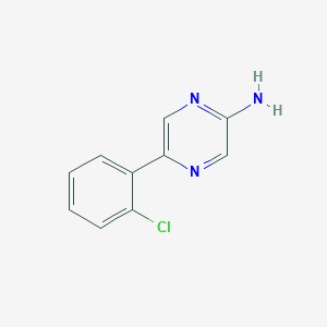 molecular formula C10H8ClN3 B1400918 5-(2-Chlorophenyl)pyrazin-2-amine CAS No. 71553-78-1