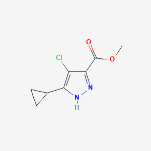 molecular formula C8H9ClN2O2 B1400926 methyl 4-chloro-5-cyclopropyl-1H-pyrazole-3-carboxylate CAS No. 1291177-21-3