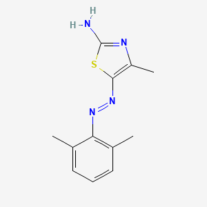 molecular formula C12H14N4S B14009323 N-[(2-Imino-4-methyl-1,3-thiazol-5-ylidene)amino]-2,6-dimethyl-aniline CAS No. 33175-04-1