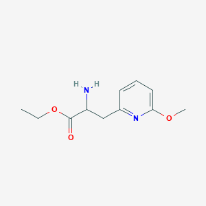 molecular formula C11H16N2O3 B14009384 Ethyl 2-amino-3-(6-methoxypyridin-2-yl)propanoate 