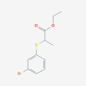 molecular formula C11H13BrO2S B1400943 Ethyl 2-(3-bromophenyl)sulfanylpropanoate CAS No. 1341335-88-3