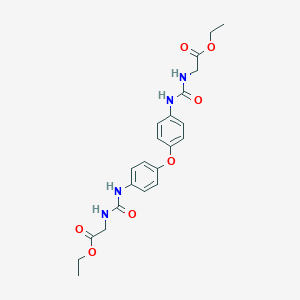 molecular formula C22H26N4O7 B14009607 Ethyl 2-[[4-[4-(ethoxycarbonylmethylcarbamoylamino)phenoxy]phenyl]carbamoylamino]acetate CAS No. 36384-10-8