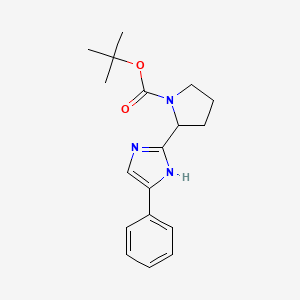 molecular formula C18H23N3O2 B14009608 tert-butyl 2-(5-phenyl-1H-imidazol-2-yl)pyrrolidine-1-carboxylate 