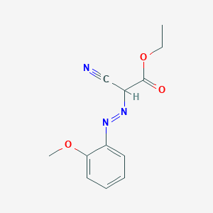 molecular formula C12H13N3O3 B14009643 Ethyl 2-cyano-2-(2-methoxyphenyl)diazenyl-acetate CAS No. 60179-80-8