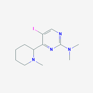 molecular formula C12H19IN4 B1400991 5-iodo-N,N-dimethyl-4-(1-methylpiperidin-2-yl)pyrimidin-2-amine CAS No. 1361113-54-3