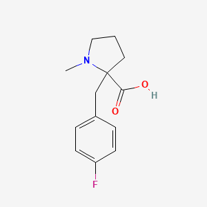 molecular formula C13H16FNO2 B1401001 2-[(4-Fluorophenyl)methyl]-1-methylpyrrolidine-2-carboxylic acid CAS No. 1316217-68-1
