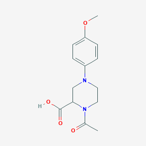 molecular formula C14H18N2O4 B1401003 1-Acetyl-4-(4-methoxyphenyl)piperazine-2-carboxylic acid CAS No. 1316217-18-1