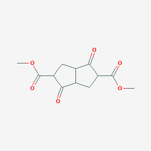 molecular formula C12H14O6 B14010202 Dimethyl 1,4-dioxooctahydropentalene-2,5-dicarboxylate CAS No. 63569-70-0