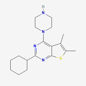 2-Cyclohexyl-5,6-dimethyl-4-(piperazin-1-yl)thieno[2,3-d]pyrimidine
