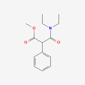 molecular formula C14H19NO3 B14010293 Methyl 2-(diethylcarbamoyl)-2-phenyl-acetate CAS No. 7465-35-2