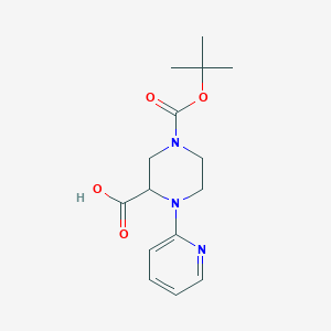 molecular formula C15H21N3O4 B1401035 4-(Tert-butoxycarbonyl)-1-(pyridin-2-yl)piperazine-2-carboxylic acid CAS No. 1361111-97-8