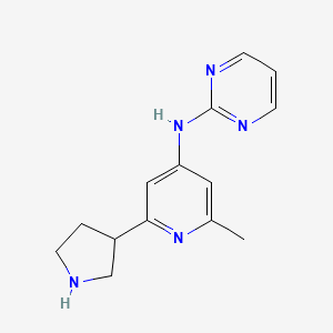 molecular formula C14H17N5 B1401036 N-(2-Methyl-6-(pyrrolidin-3-yl)pyridin-4-yl)pyrimidin-2-amine CAS No. 1361114-81-9