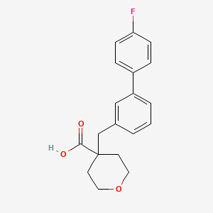 4-[[3-(4-Fluorophenyl)phenyl]methyl]oxane-4-carboxylic acid