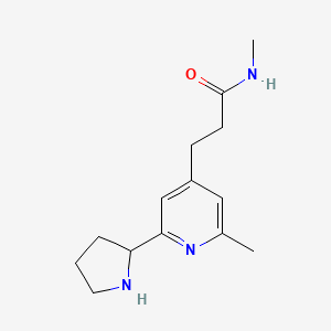 molecular formula C14H21N3O B1401045 N-Methyl-3-(2-methyl-6-(pyrrolidin-2-yl)pyridin-4-yl)propanamide CAS No. 1361116-66-6