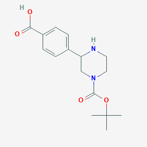 4-(4-(tert-Butoxycarbonyl)piperazin-2-yl)benzoic acid