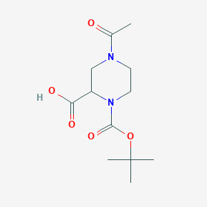 molecular formula C12H20N2O5 B1401057 4-Acetyl-piperazine-1,2-dicarboxylic acid 1-tert-butyl ester CAS No. 939997-63-4