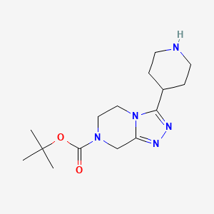 molecular formula C15H25N5O2 B1401059 tert-Butyl 3-(piperidin-4-yl)-5,6-dihydro-[1,2,4]triazolo[4,3-a]pyrazine-7(8H)-carboxylate CAS No. 1361112-46-0