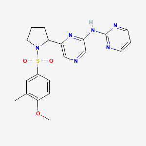 {6-[1-(4-Methoxy-3-methyl-benzenesulfonyl)-pyrrolidin-2-yl]-pyrazin-2-yl}-pyrimidin-2-yl-amine