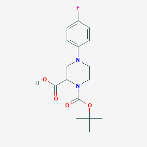 molecular formula C16H21FN2O4 B1401068 4-(4-fluorophenyl)-1-[(2-methylpropan-2-yl)oxycarbonyl]piperazine-2-carboxylic acid CAS No. 1361111-65-0