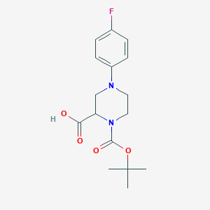 molecular formula C16H21FN2O4 B1401068 4-(4-Fluoro-phenyl)-piperazine-1,2-dicarboxylic acid 1-tert-butyl ester CAS No. 1361111-65-0