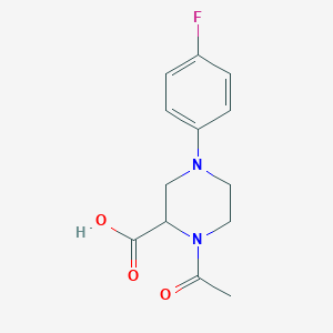 molecular formula C13H15FN2O3 B1401069 1-Acetyl-4-(4-fluorophenyl)piperazine-2-carboxylic acid CAS No. 1316217-52-3