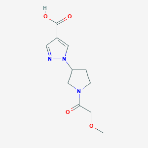 molecular formula C11H15N3O4 B1401070 1-(1-(2-Methoxyacetyl)pyrrolidin-3-yl)-1H-pyrazole-4-carboxylic acid CAS No. 1316225-01-0