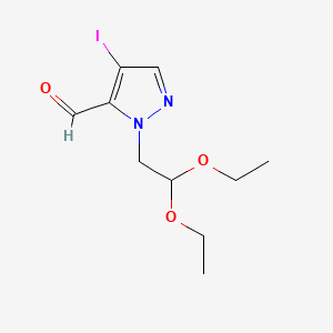 molecular formula C10H15IN2O3 B14010716 1-(2,2-Diethoxyethyl)-4-iodo-1H-pyrazole-5-carbaldehyde 